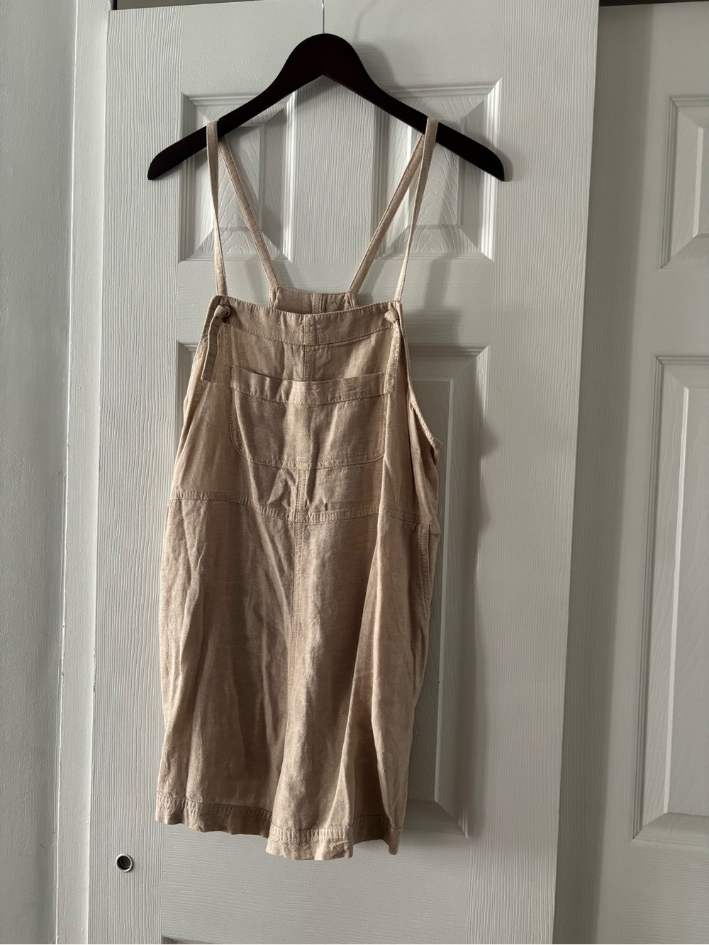Beige Cotton romper with Straps